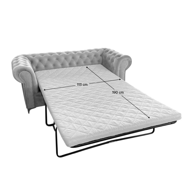 Luxusný rozkladací 2-sed, svetlosivá Velvet látka, ROMANO