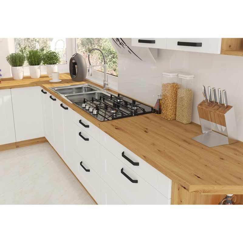 Horná skrinka, 60cm, biela, dub artisan, LULA 60 G-90 1F