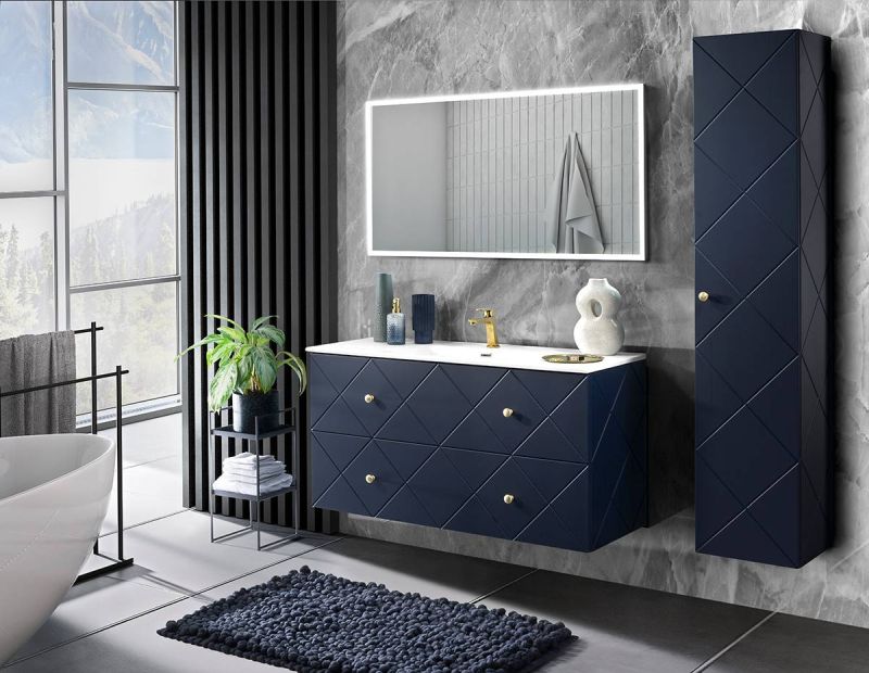 Kúpeľňová doska, 90cm, modrá, ELEGANCE BLUE 89-90-B
