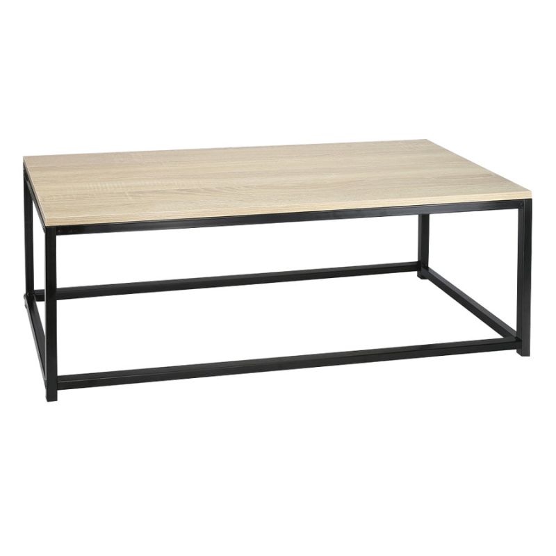 Set 2 konferenčných stolíkov, 100x40cm, dub sonoma, čierny, KASTLER NEW TYP 2