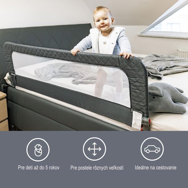 Detská zábrana na posteľ, 155cm, MONNA, ANTRACIT GREY