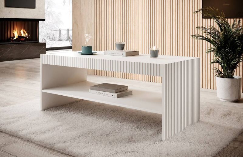 Konferenčný stolík, 120x50cm, biely mat, PAFOS