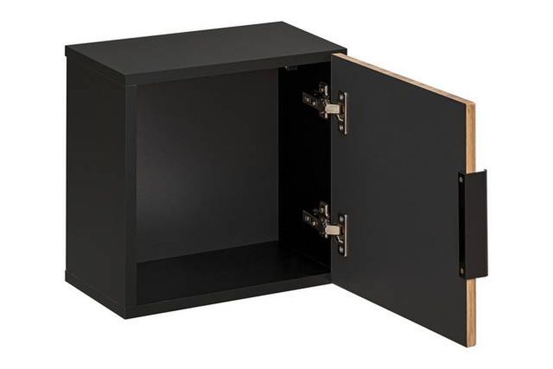 Skrinka do kúpeľne, 35cm, čierna, dub wotan, XILO BLACK WOTAN 83-01-D-1D