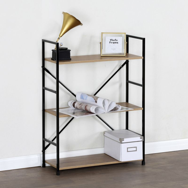 Regál, 59cm, kov, MDF, dub, GD-223 OAK