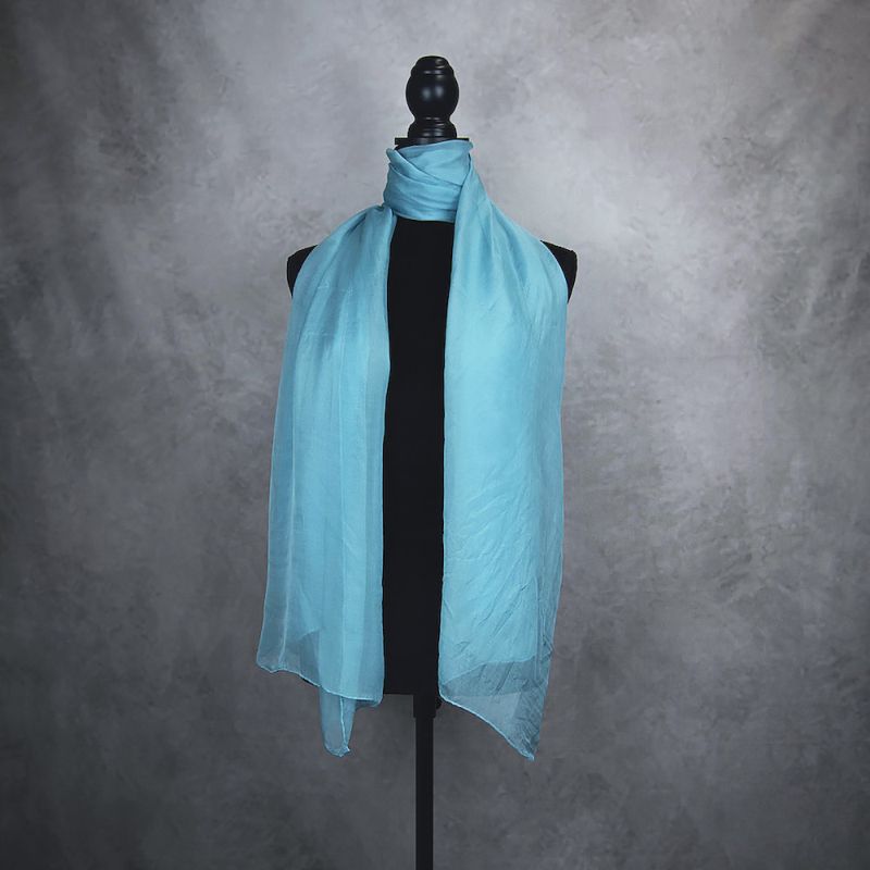 Hodvábny šál ZELENO MODRÝ 180 x 110cm