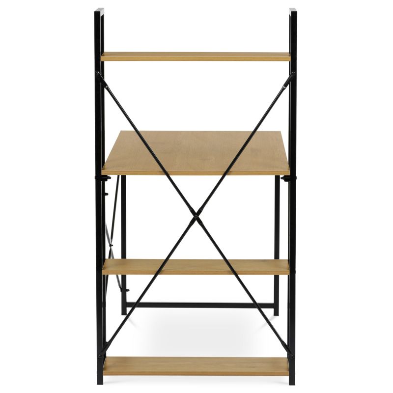 Pracovný stôl, s regálom, 120x60cm, MDF, dub, GD-520 OAK