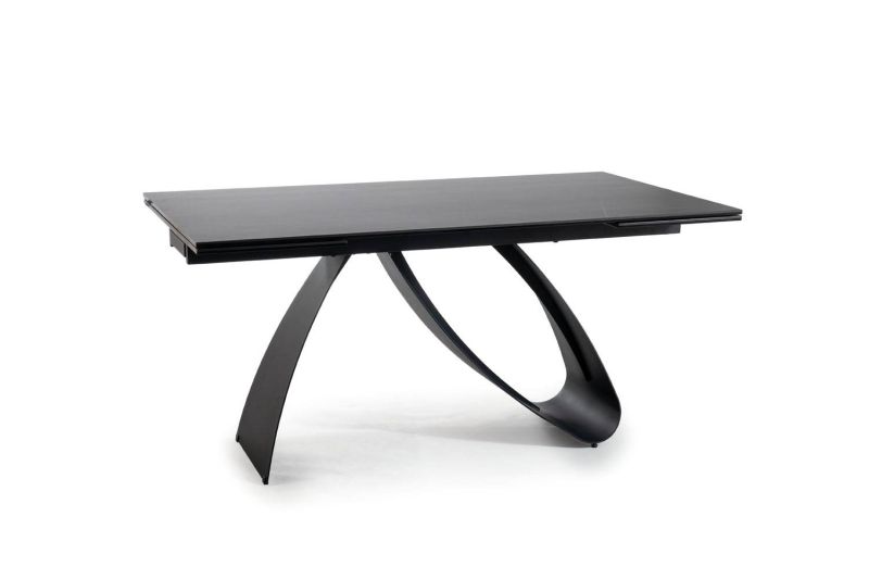 Jedálenský stôl, 160x90cm, rozkladací, keramika, sahar noir, čierny, Signal, DIUNA CERAMIC