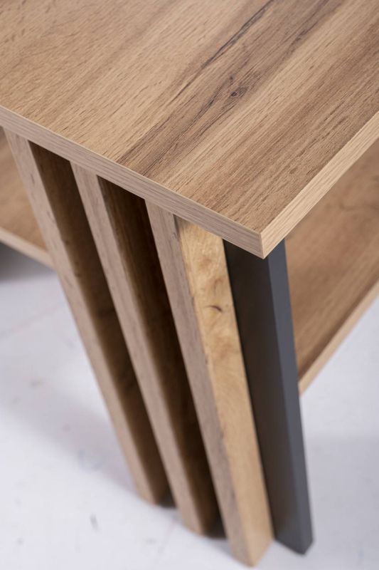 Konferenčný stolík, 100x60cm, čierny, dub artisan, Signal, EVITA