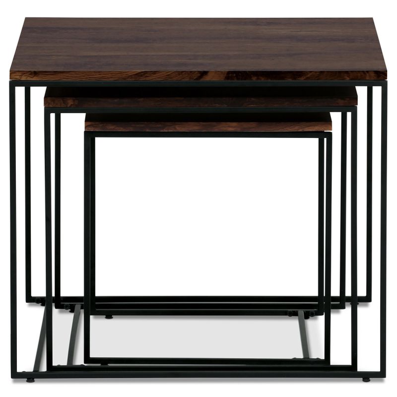 Set 3ks odkladacích stolíkov 60x60cm, MDF orech, AF-3008 WAL