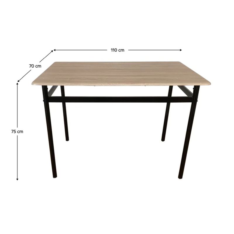 Jedálenský set 1+4, 110x70cm, MDF, dub sonoma, ekokoža hnedá, NAREN