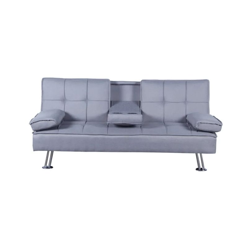 Rozkladacia pohovka, sivá látka, GOLDIA NEW