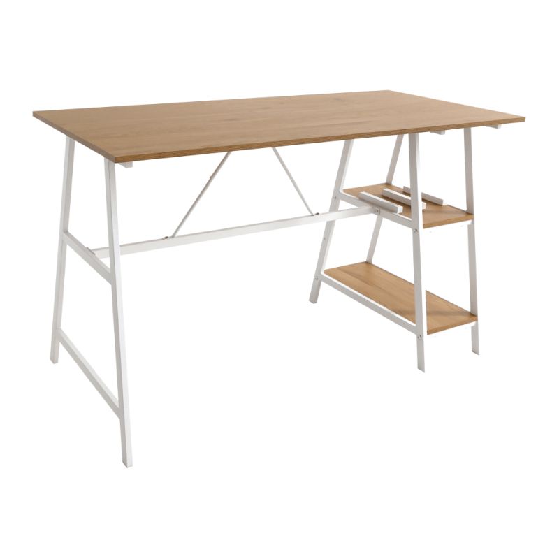 Jedálenský set 1+2, 120x60cm, MDF, dub, biely, ZAFAR