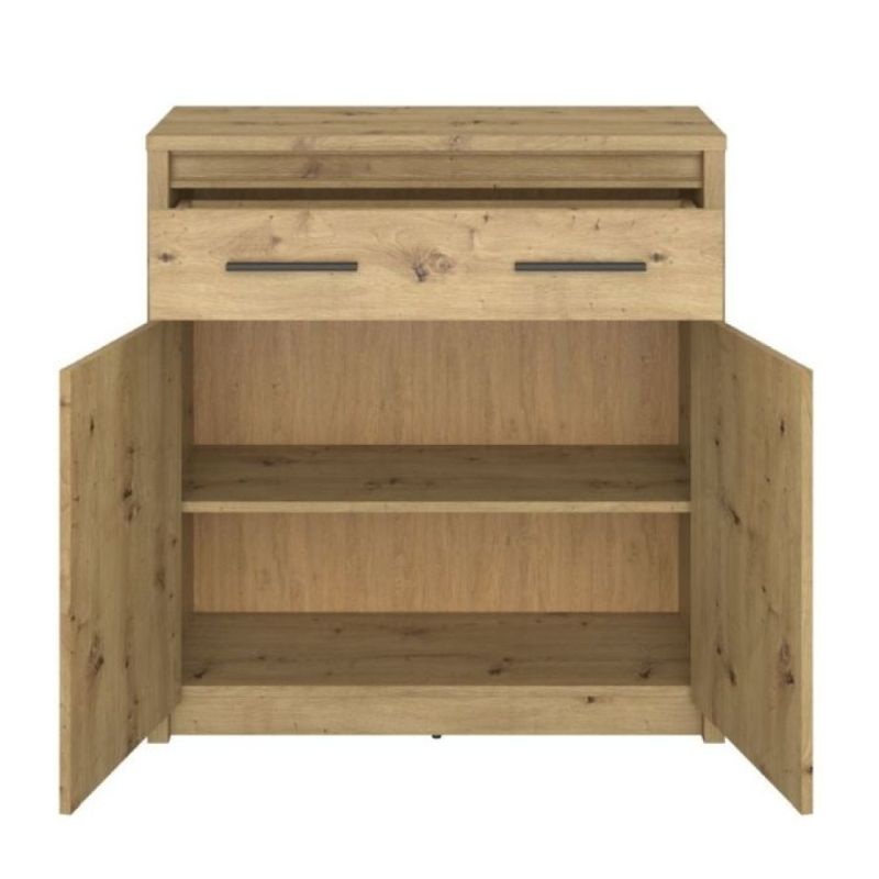 Komoda, 86cm, kombinovaná, dub artisan, AIRON 2D1S