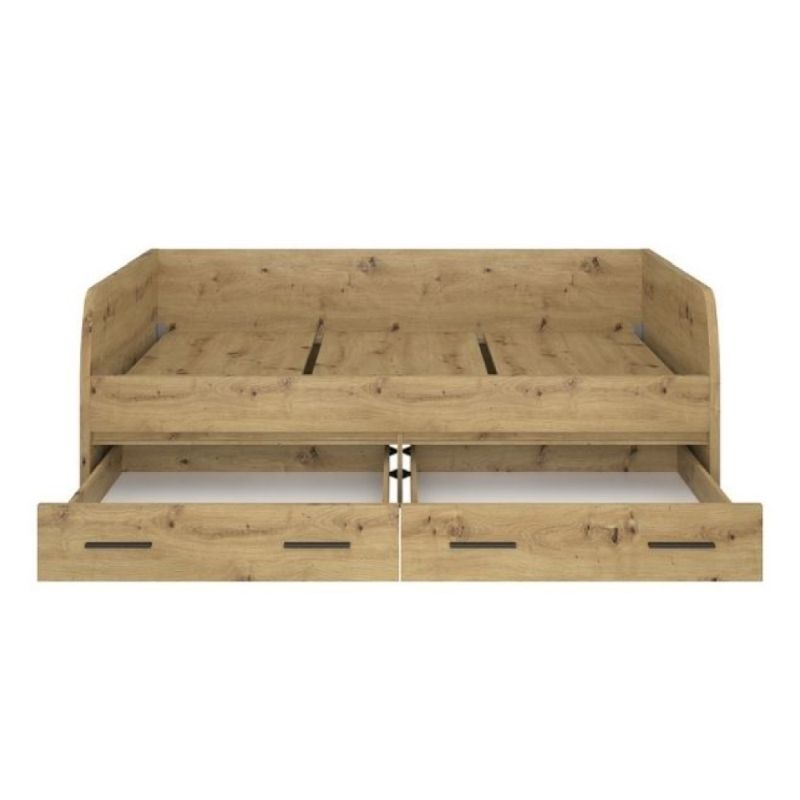 Posteľ, 90x200, s roštom, dub artisan, AIRON 2S