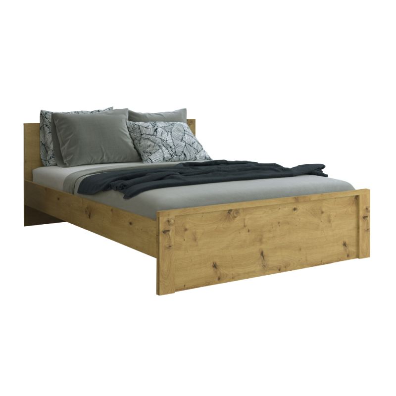 Manželská posteľ, 160x200, dub artisan, AIRON