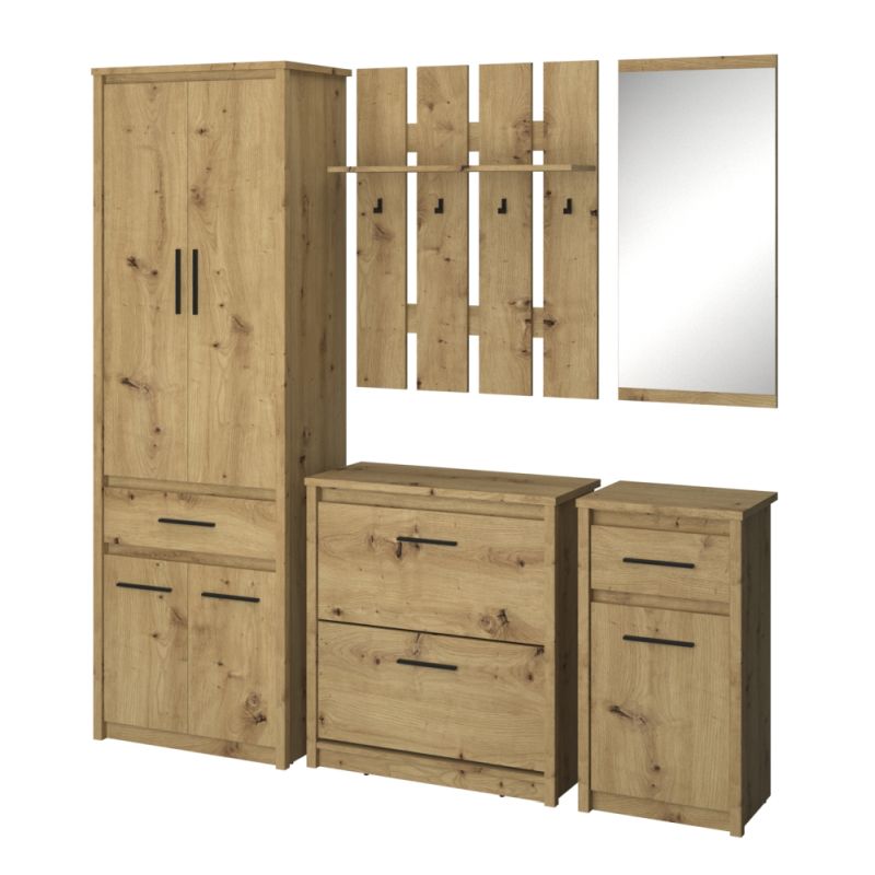 Skriňa, 70cm, kombinovaná, dub artisan, AIRON 4D1S