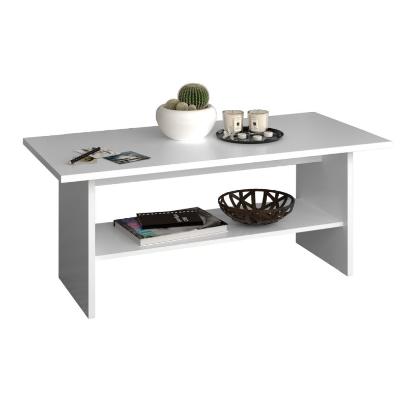 Konferenčný stolík, 120x57cm, biely, ERODIN