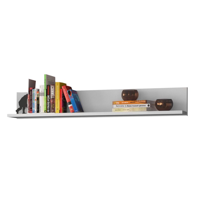 Polica, 125cm, biela, ERODIN