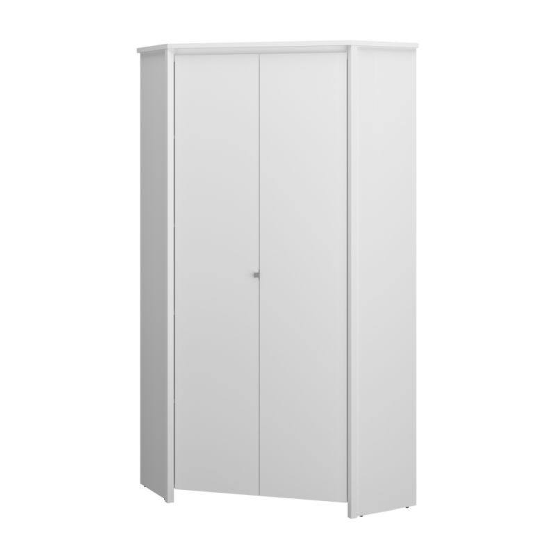 Rohová skriňa, 85cm, kombinovaná, biela, ERODIN 2D