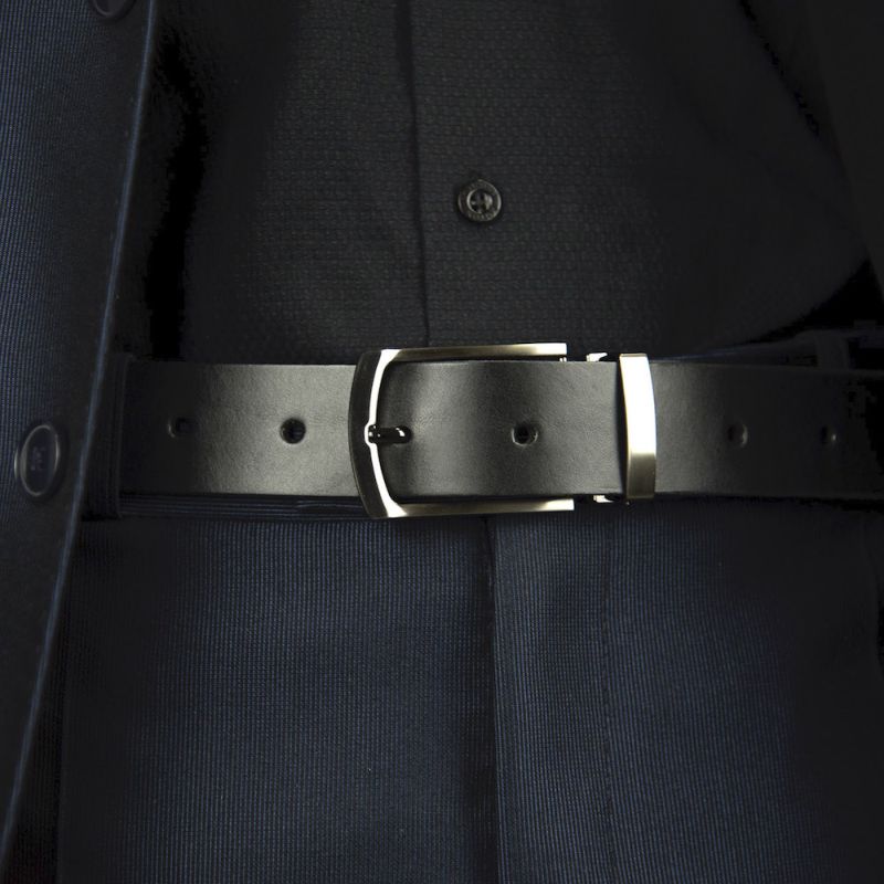 Kožený opasok GUN RIDE, šírka 3.3cm, Slovenská výroba - Čierna