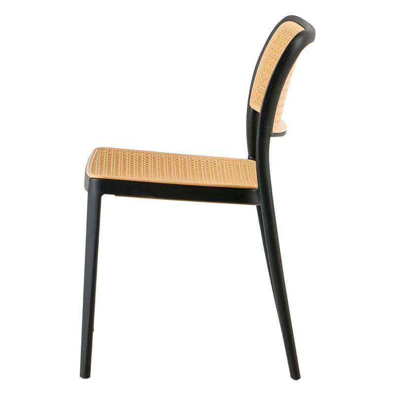 Stohovateľná stolička, čierny a béžový plast, RAVID TYP 1