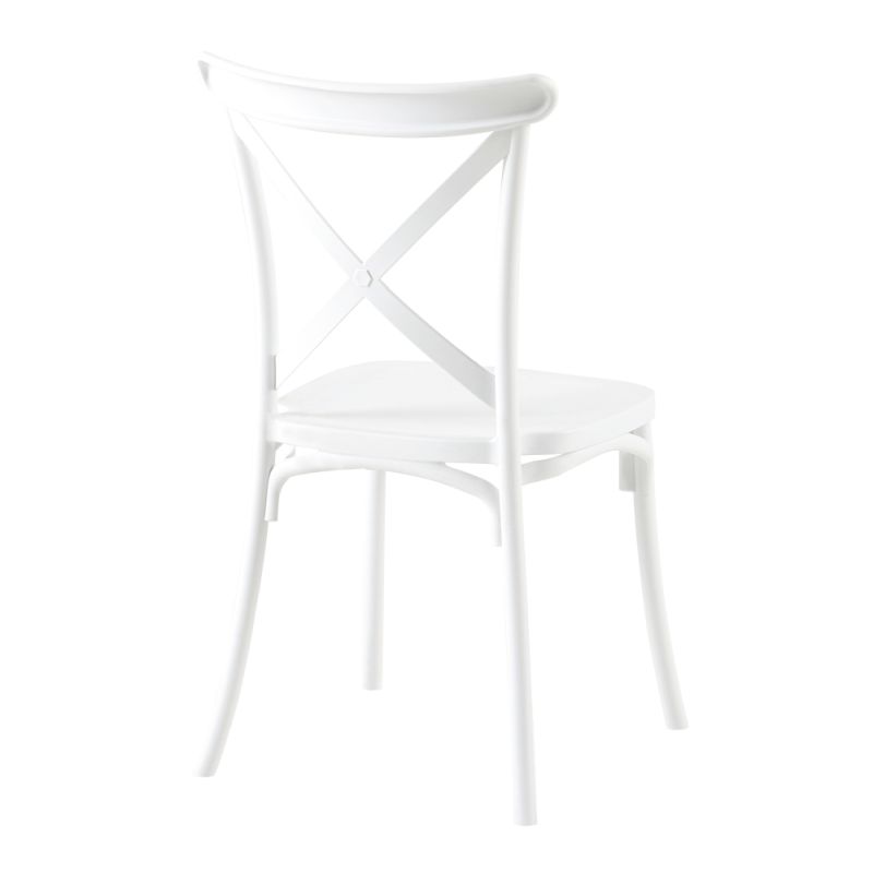 Stohovateľná stolička, biely plast, SAVITA