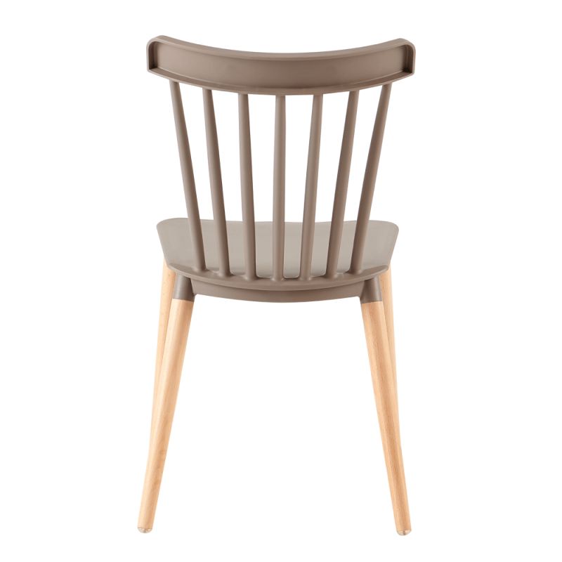 Jedálenská stolička, sivý plast, nohy buk, ZOSIMA