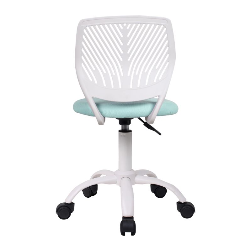 Otočná stolička, neomint látka, biely plast, SELVA