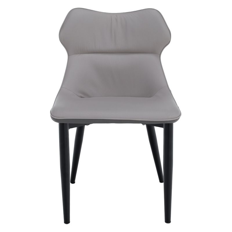 Jedálenská stolička, svetlosivá a tmavosivá látka, nohy kov čierny, TABITA