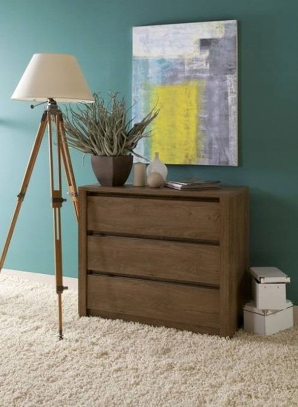 Komoda, 90cm, 3-zásuvková, lefkas ciemny, MONTANA K3S