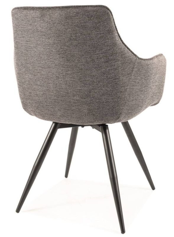 Jedálenská stolička, tmavo sivá látka, nohy kov čierny, BALLO BREGO