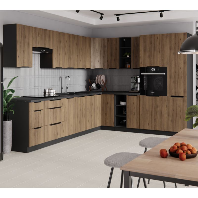 Dvierka na umývačku, 59x71cm, orech okapi, čierna, MENZO ZM