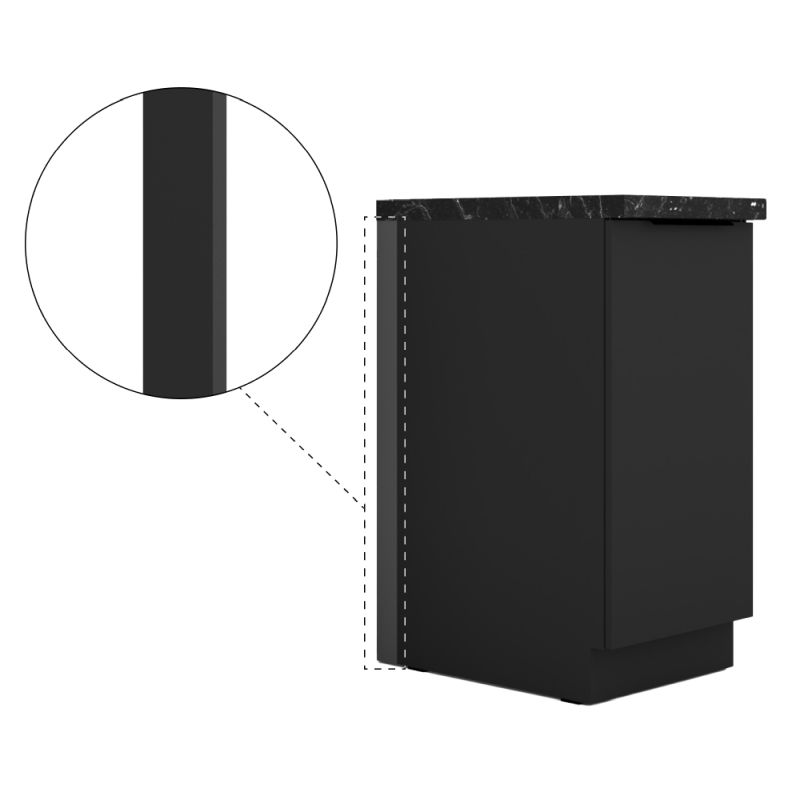 Zadná lišta, 5.5cm, čierna, ARAKA, MENZO, SIBER