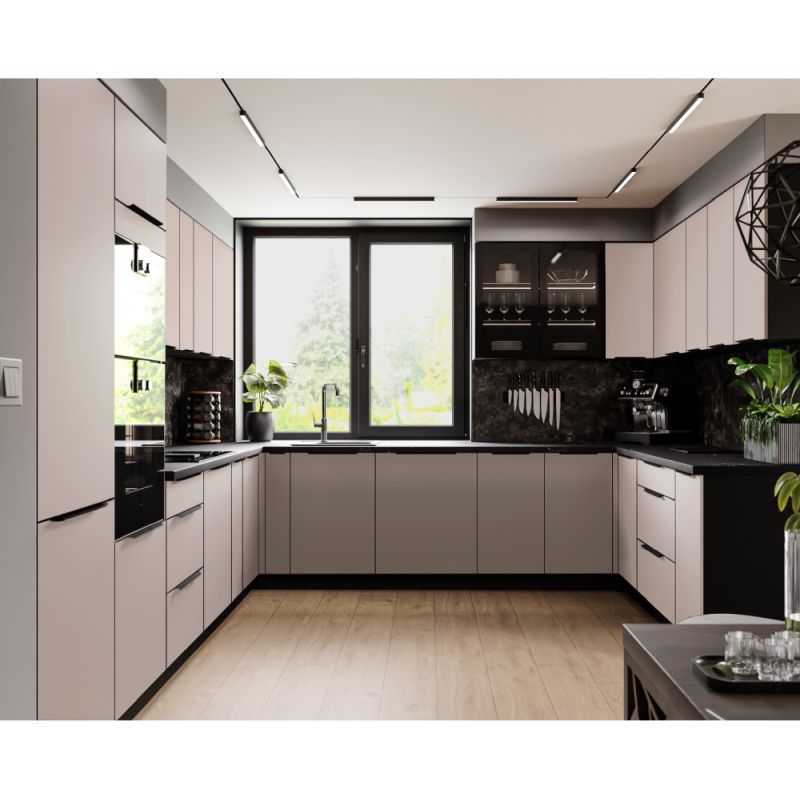 Spodná skrinka, 40cm, cashmere, čierna, ARAKA 40 D 1F BB