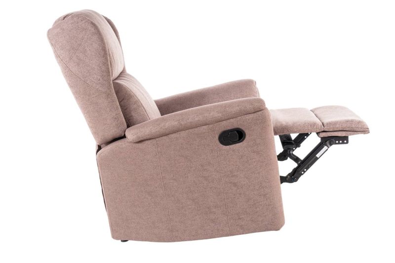 Polohovacie, relaxačné kreslo, hnedá látka, Signal, ZEUS