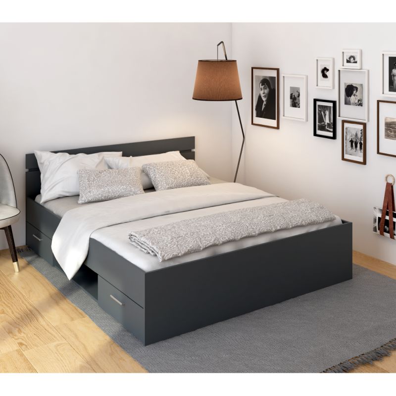 Manželská posteľ, 160x200, grafit, MICHIGAN NEW