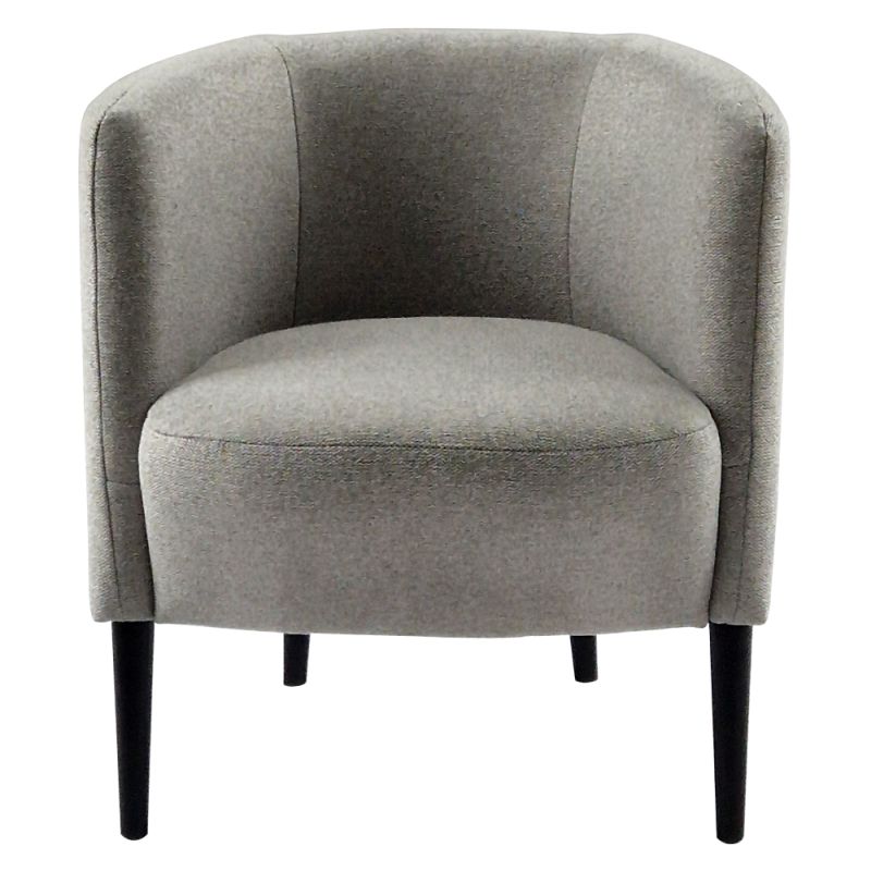 Kreslo, celočalúnené, drevo čierne, svetlosivá látka, ALIEN