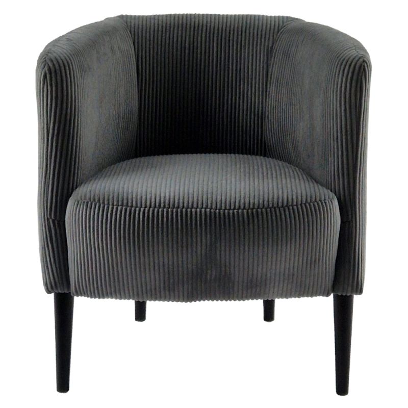 Kreslo, celočalúnené, drevo čierne, sivá látka, ALIEN