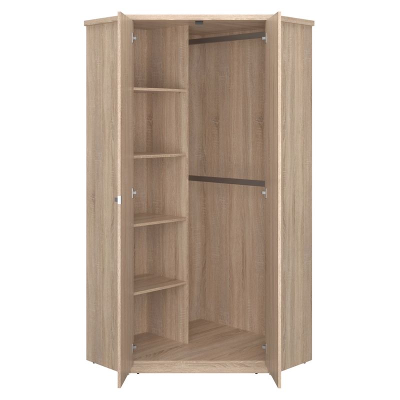 Rohová skriňa, 101cm, kombinovaná, dub sonoma, NORTY TYP 27 2D