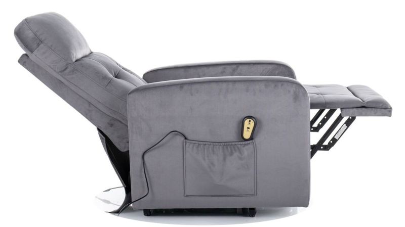 Elektrické polohovacie kreslo, tmavo sivá látka, Signal, OTUS II BREGO