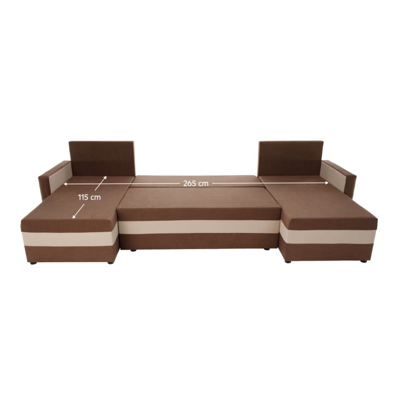 Univerzálna sedacia súprava, látka hnedá, béžová, PAULITA U