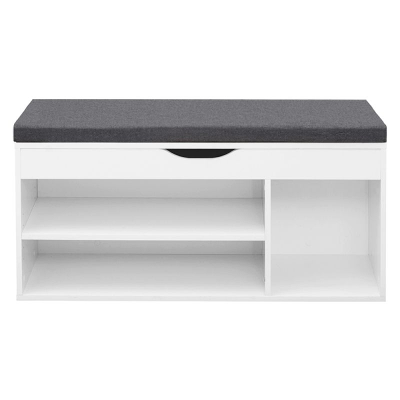 Botník s lavicou, 104cm, biely, FUDDY NEW