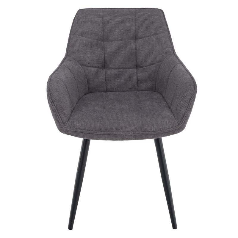 Dizajnové kreslo, sivá látka, nohy kov čierny, MARKEN