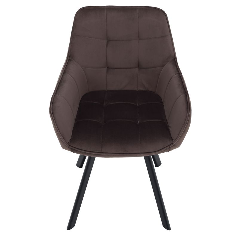 Dizajnové kreslo, sivohnedá Velvet látka, nohy kov čierny, PETIN