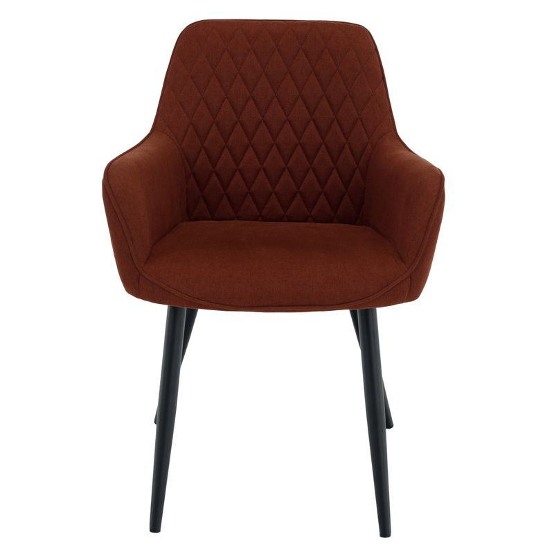 Dizajnové kreslo, hnedá látka, nohy kov čierny, OSKOR