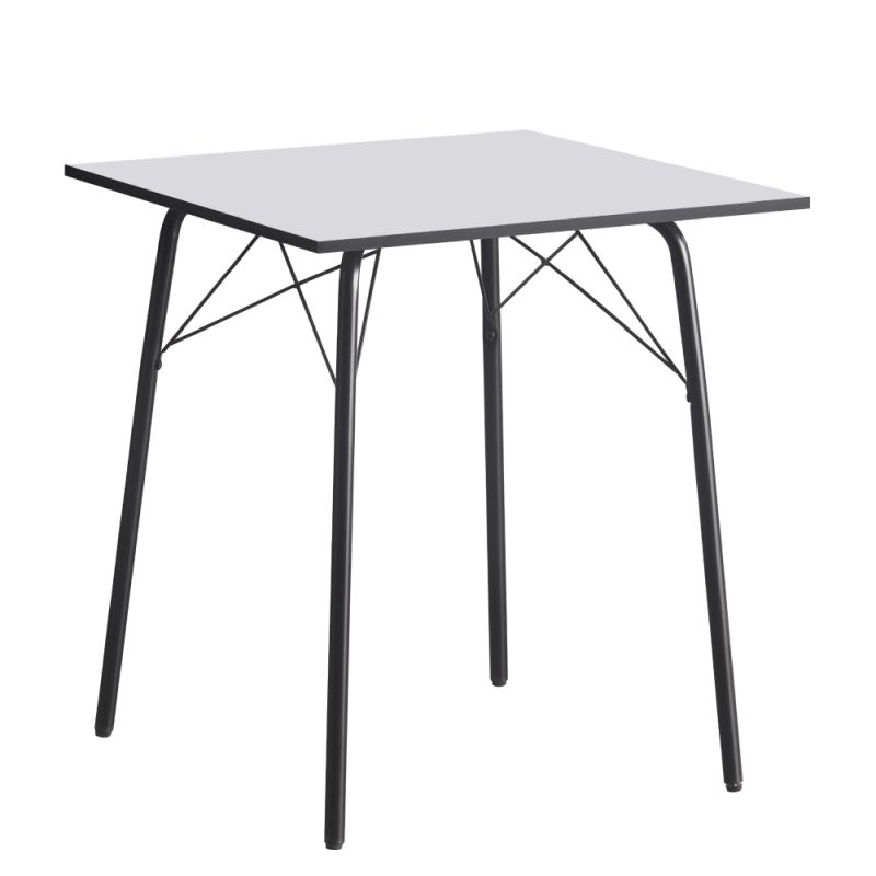 Jedálenský stôl, 70x70cm, MDF, biely, čierny, NALAK TYP 1