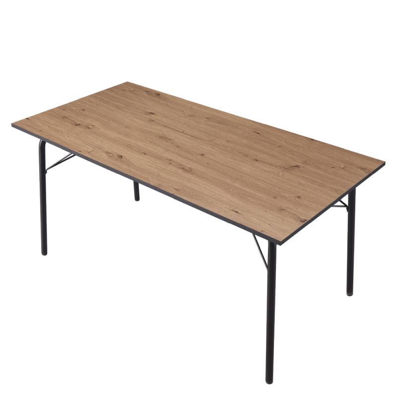 Jedálenský stôl, 160x80cm, MDF, dub artisan, čierny, NALAK TYP 3