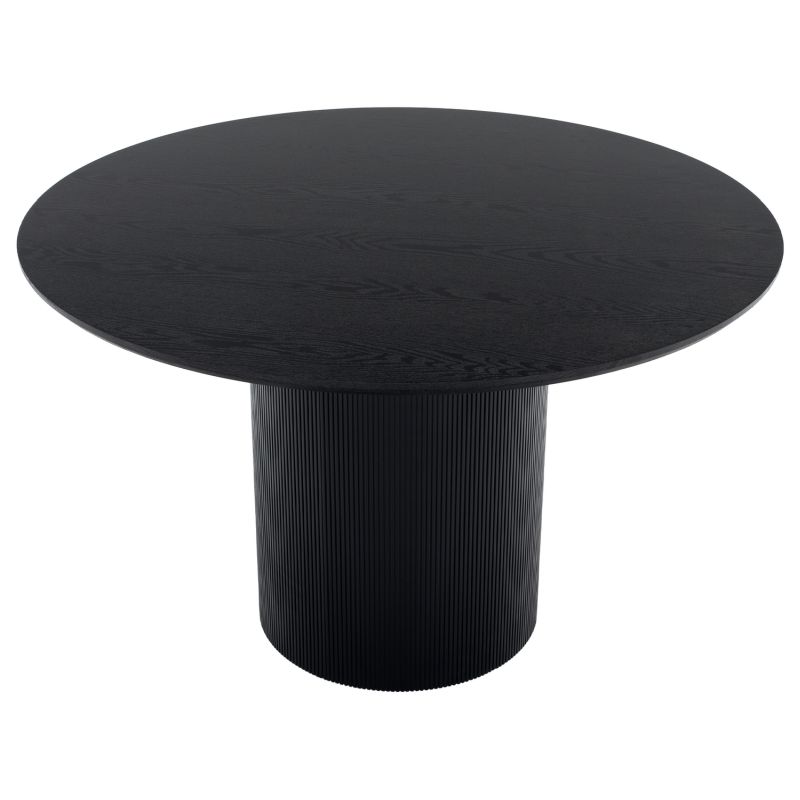 Jedálenský stôl, okrúhly 120cm, MDF, čierny, MAHIR TYP 2