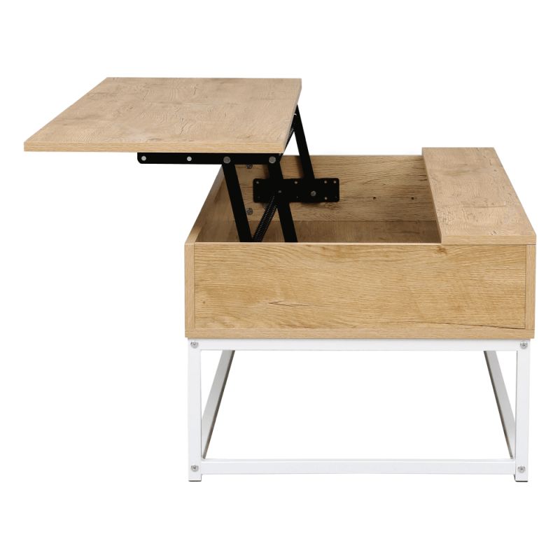 Konferenčný stolík, 100x55cm, dub, biely, LIVINA