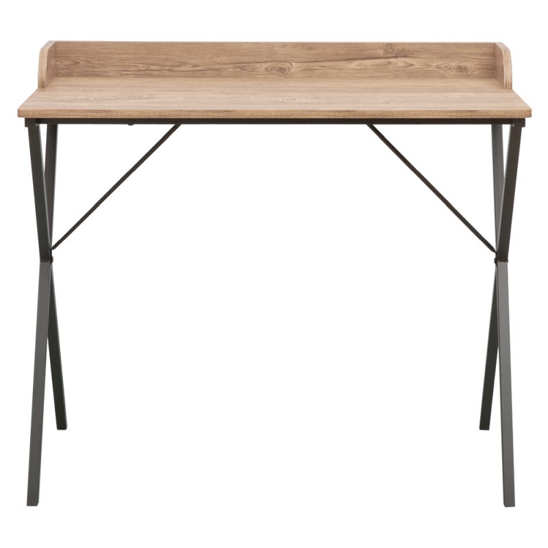 PC stôl, 90x50cm, dub, čierny, OFIS